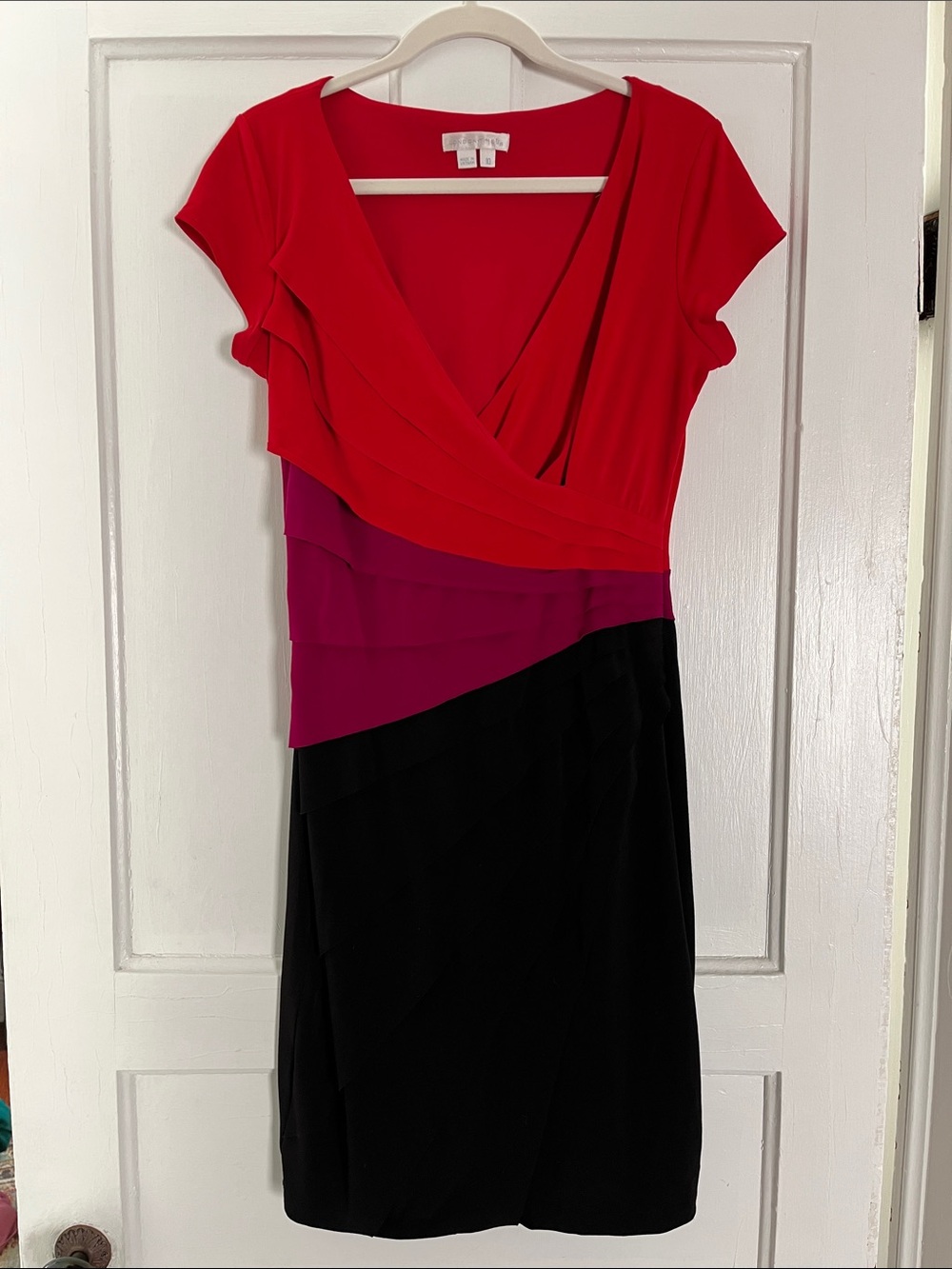 London Times color block cocktail dress